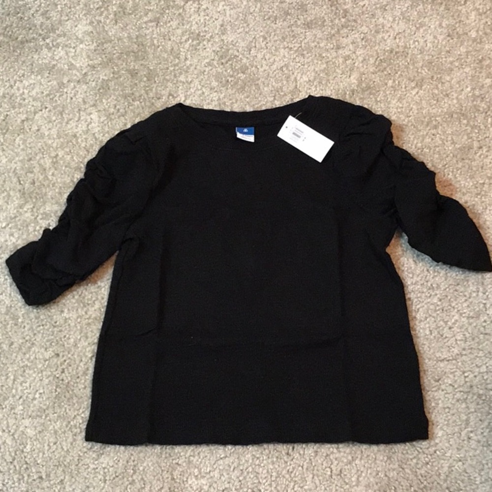 NWT Girls Old Navy rib knit 3/4 sleeve t shirt - black- size 8 med - …
